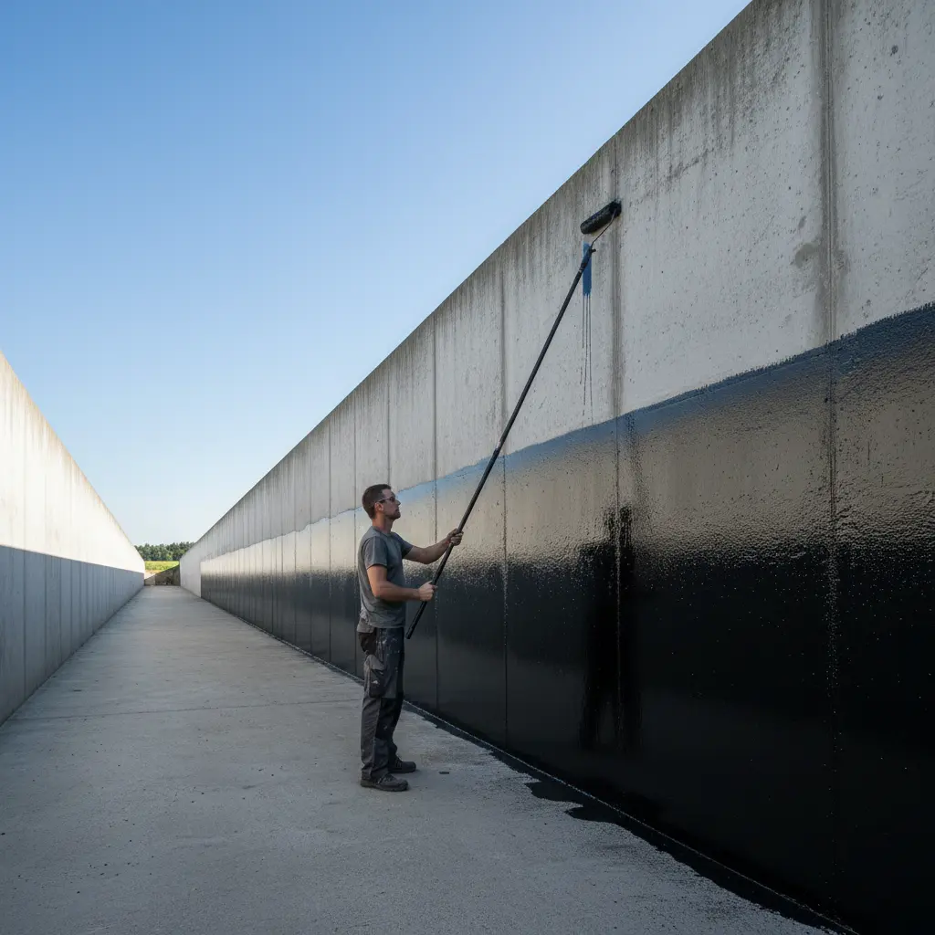 Bitumen Siloanstrich Wandlack säurebeständig UV-fest für Betonsilos Güllelager - Professionelle Wandbeschichtung Silowand streichen Anwendung - Vorschau