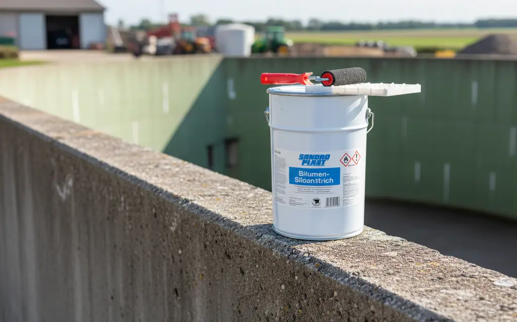 Bitumen Siloanstrich Wandlack säurebeständig UV-fest für Betonsilos Güllelager - Produktbild 5 Gebindegröße Eimer Hobbock - Vorschau