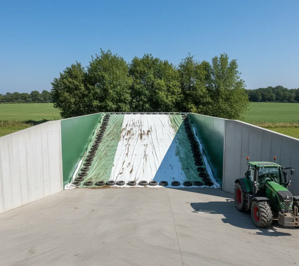 Siloanstrich Wandlack Grün wasserverdünnbar Schimmelschutz säureresistent für Futtersilos Landwirtschaft - Fertiges Silo Außenansicht Praxisbeispiel Landwirtschaft - Vorschau